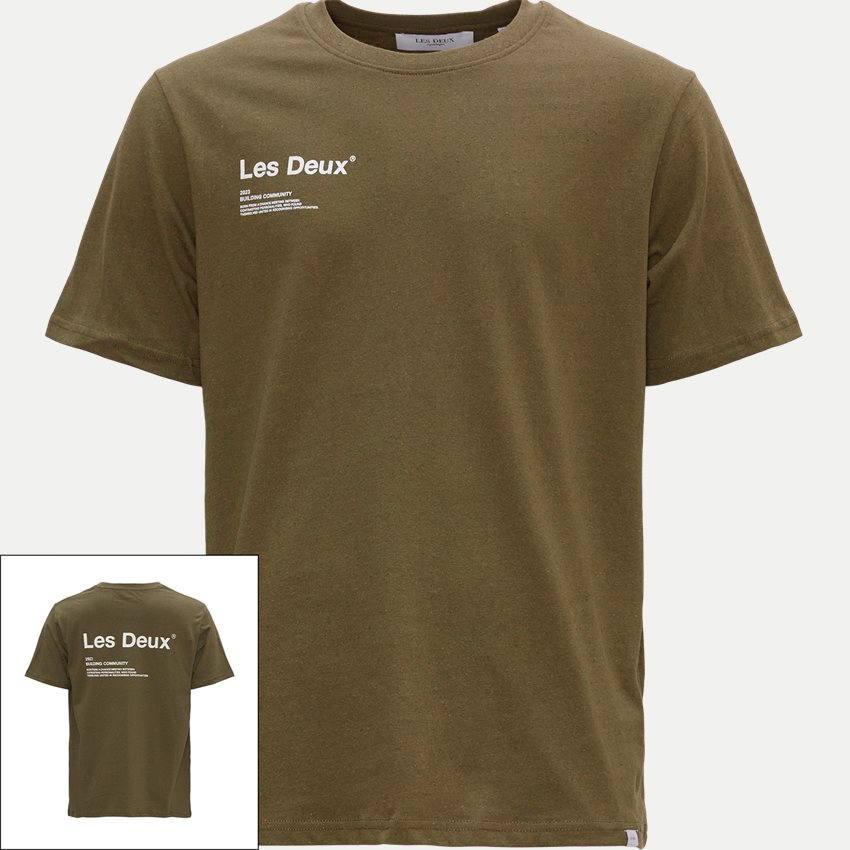 Les Deux T-shirts BRODY T-SHIRT LDM101115 OLIVE NIGHT/IVORY